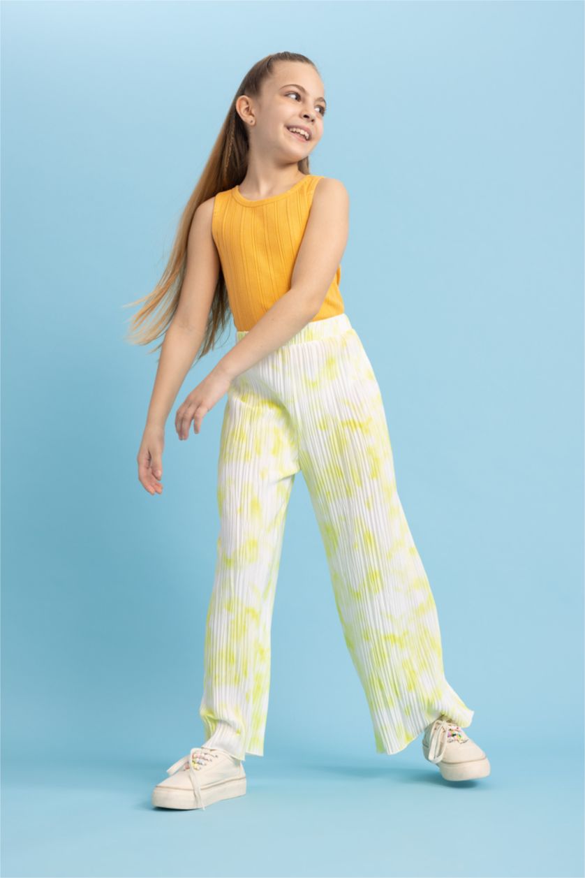 Girls & Teens Light Yellow Girl Wide Leg Trousers