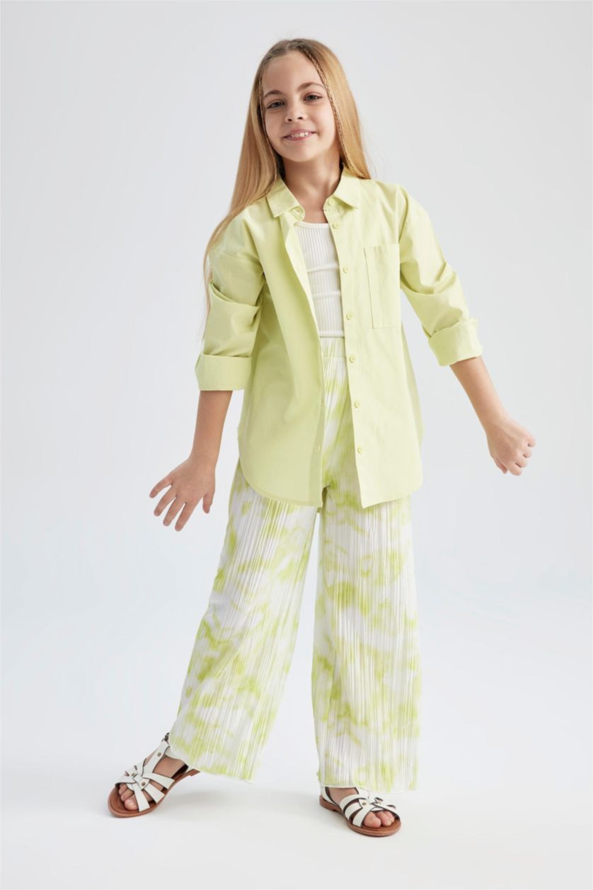 Girls & Teens Light Yellow Girl Wide Leg Trousers