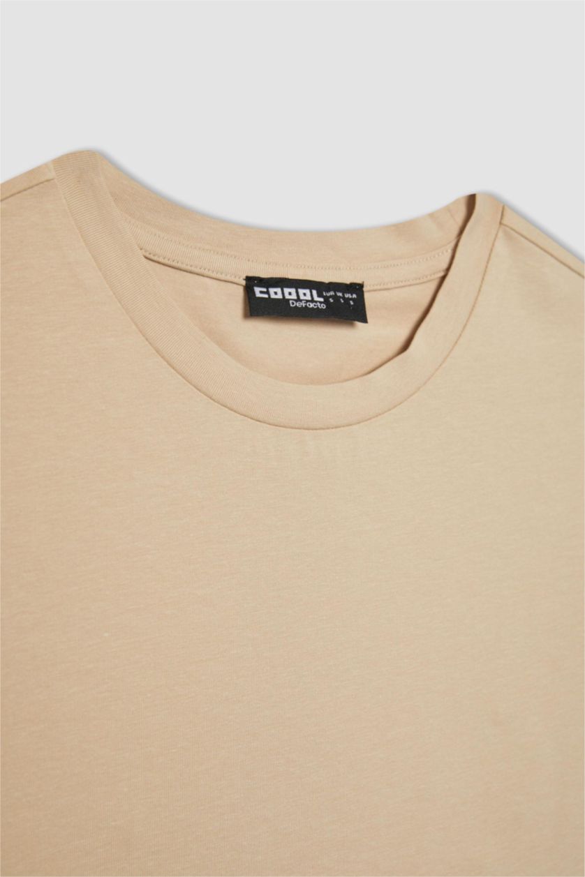 نساء بيج تيشيرت نص كم سليم فيت