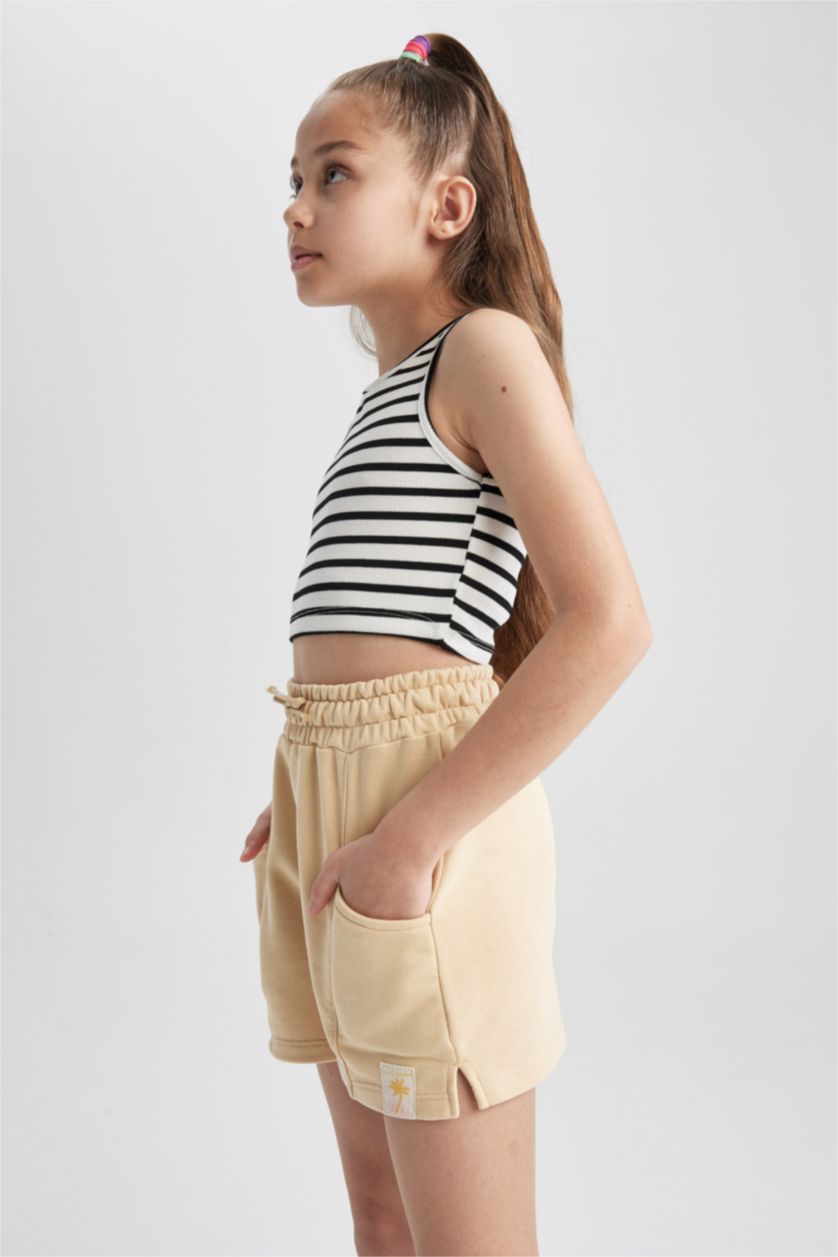 Girls & Teens Beige شورت بناتي قماش رقيق