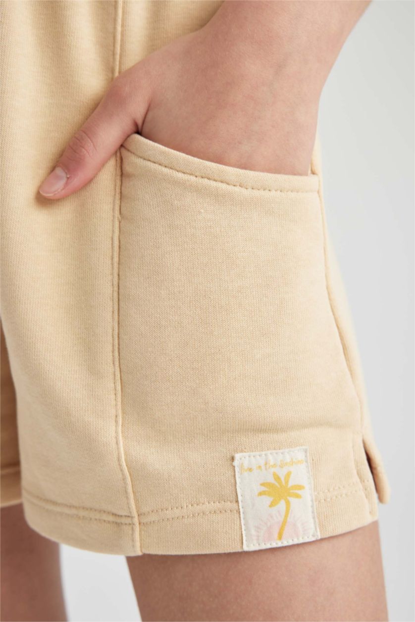 Girls & Teens Beige شورت بناتي قماش رقيق