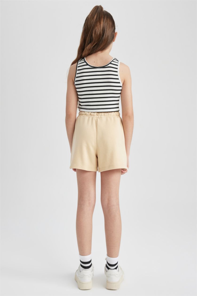 Girls & Teens Beige شورت بناتي قماش رقيق