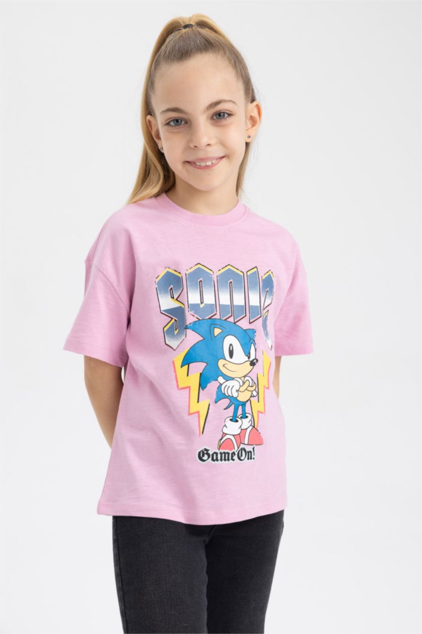 Girls & Teens Pink Girl Sonic the Hedgehog Relax Fit Short Sleeve T-Shirt