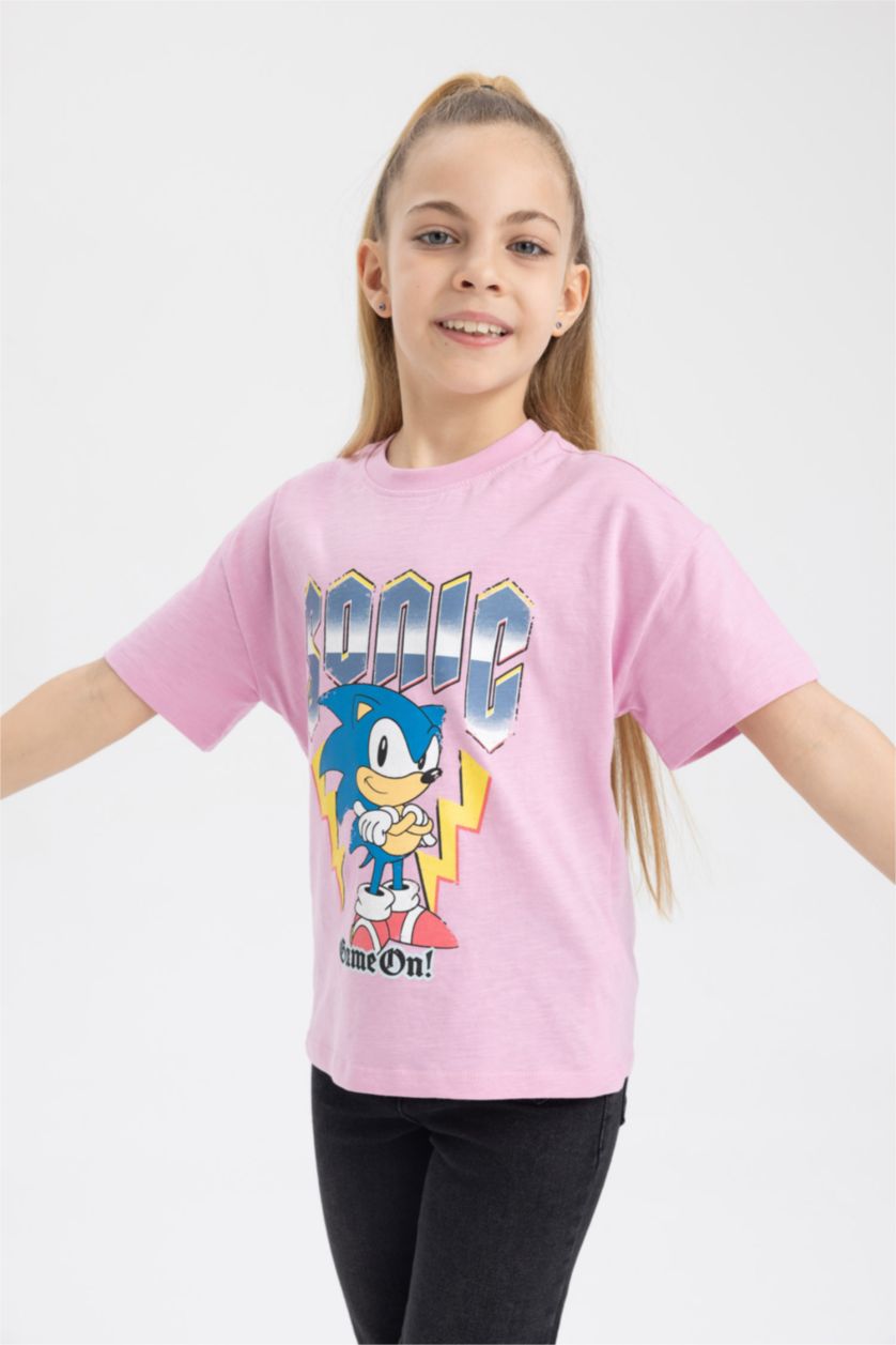 Girls & Teens Pink Girl Sonic the Hedgehog Relax Fit Short Sleeve T-Shirt