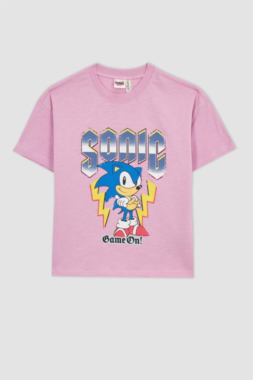 Girls & Teens Pink Girl Sonic the Hedgehog Relax Fit Short Sleeve T-Shirt