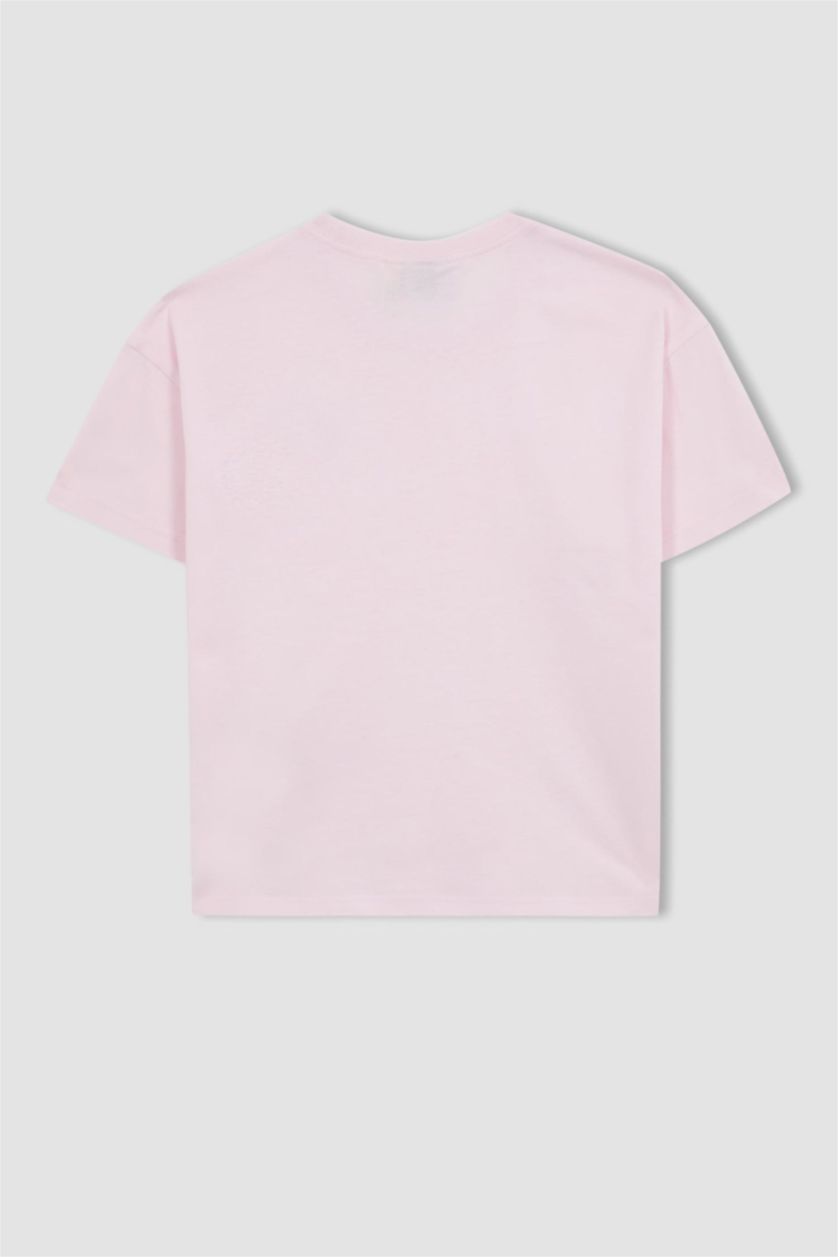 GIRLS & TEENS Light Pink Girls SmileyWorld Licensed Regular Fit Short Sleeve T-Shirt