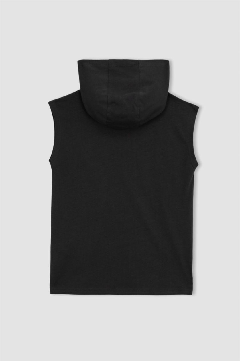 BOYS & TEENS Anthracite Boy Hooded T shirt