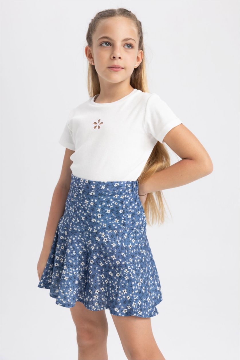 FILLES Bleu Jupe Viscose Fille