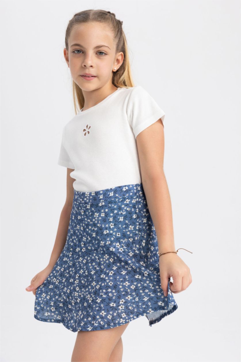 FILLES Bleu Jupe Viscose Fille