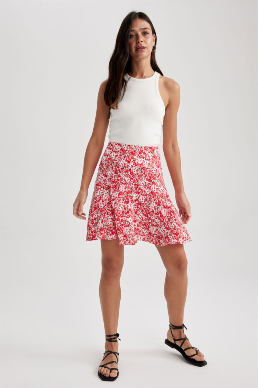 FEMME Rouge Mini Jupe À Motifs