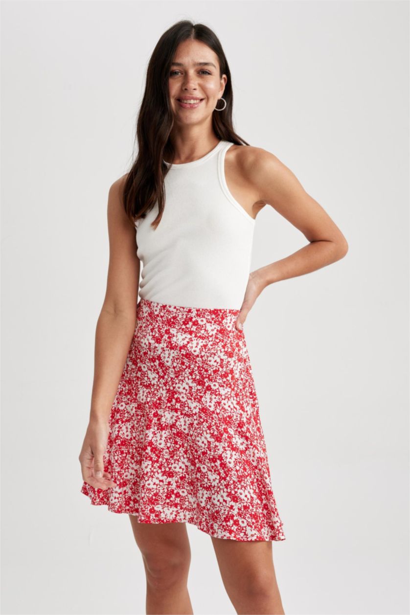 FEMME Rouge Mini Jupe À Motifs