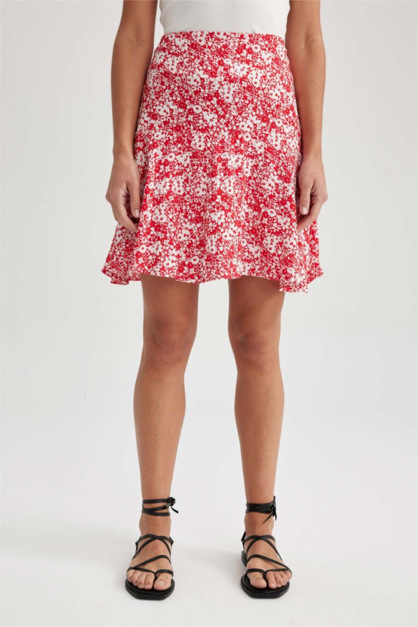 FEMME Rouge Mini Jupe À Motifs