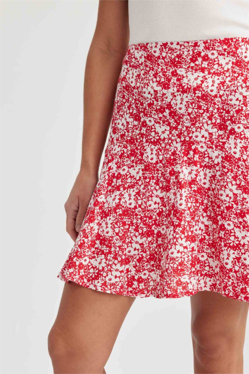 FEMME Rouge Mini Jupe À Motifs