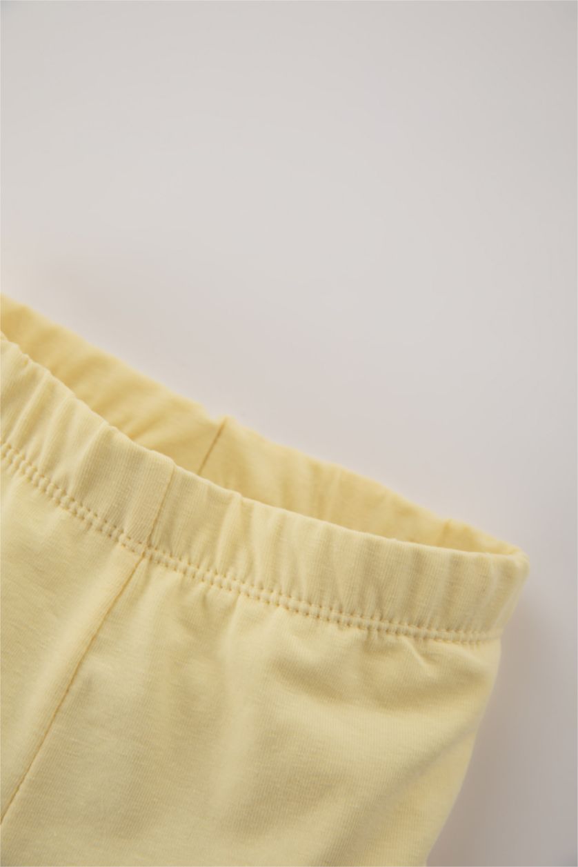 طفلة صغيرة أصفر فاتح ستريج بناتي بيبي بقصة عادية من قطعتين