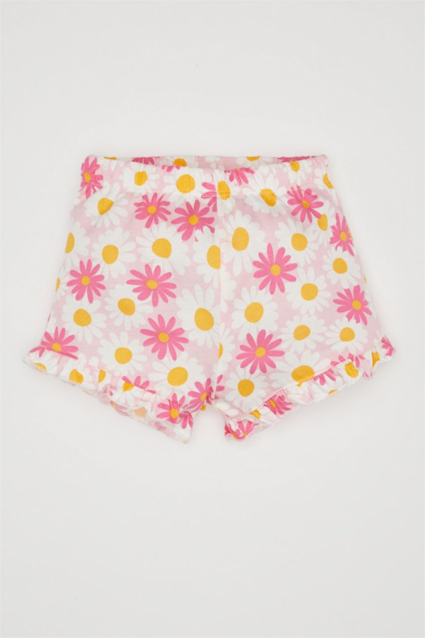 BABY GIRL Pink Baby Girl Floral Short Sleeve T-Shirt Shorts 2 Piece Set