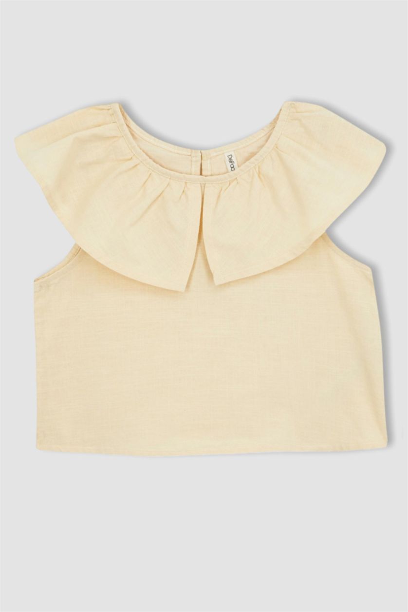 GIRLS & TEENS Beige Girl Sleeveless Blouse Trousers 2 Piece Set