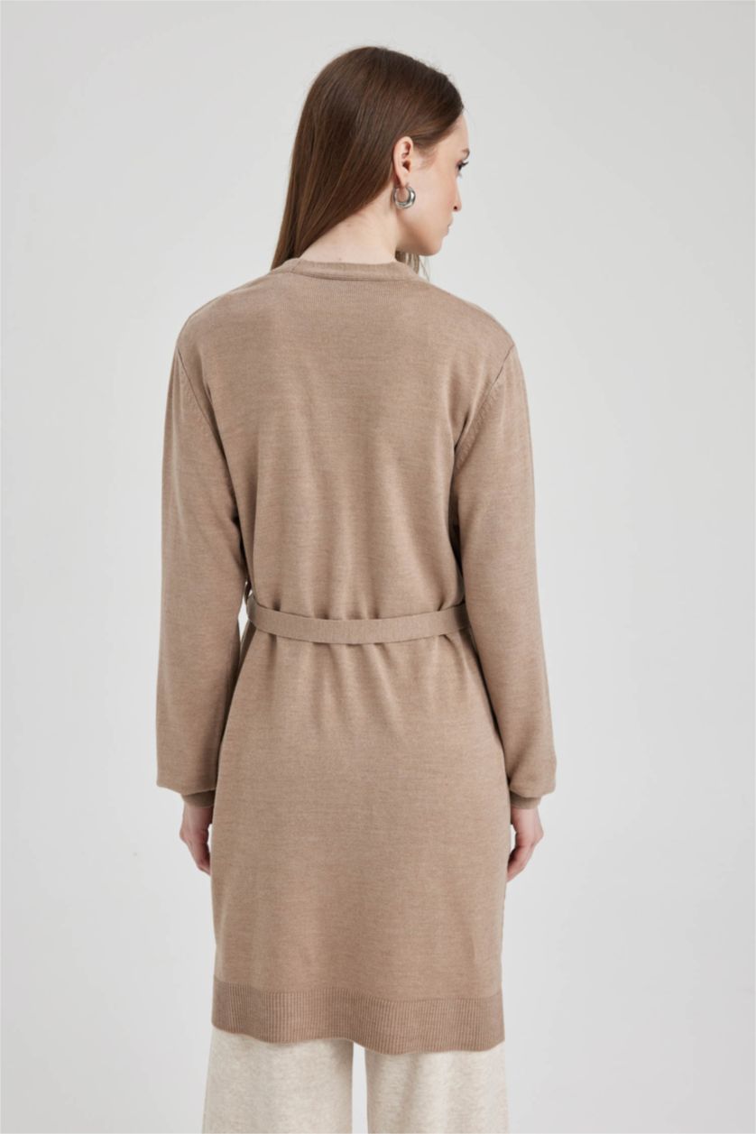 نساء فيزوني كارديجان قصة عادية بياقة شال