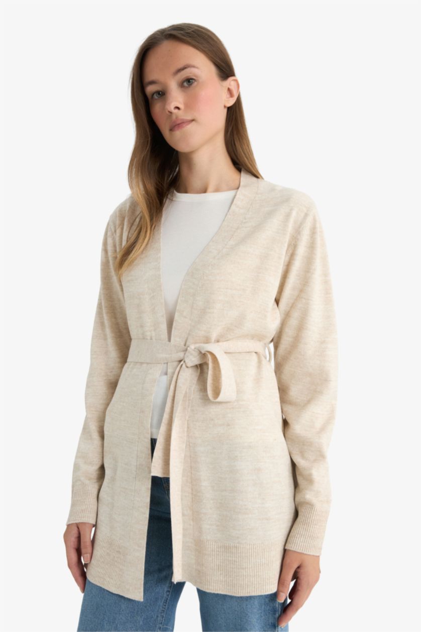 FEMME Écru Cardigan Coupe régulière