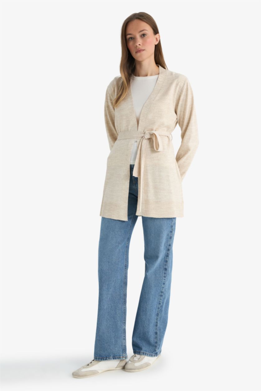 FEMME Écru Cardigan Coupe régulière