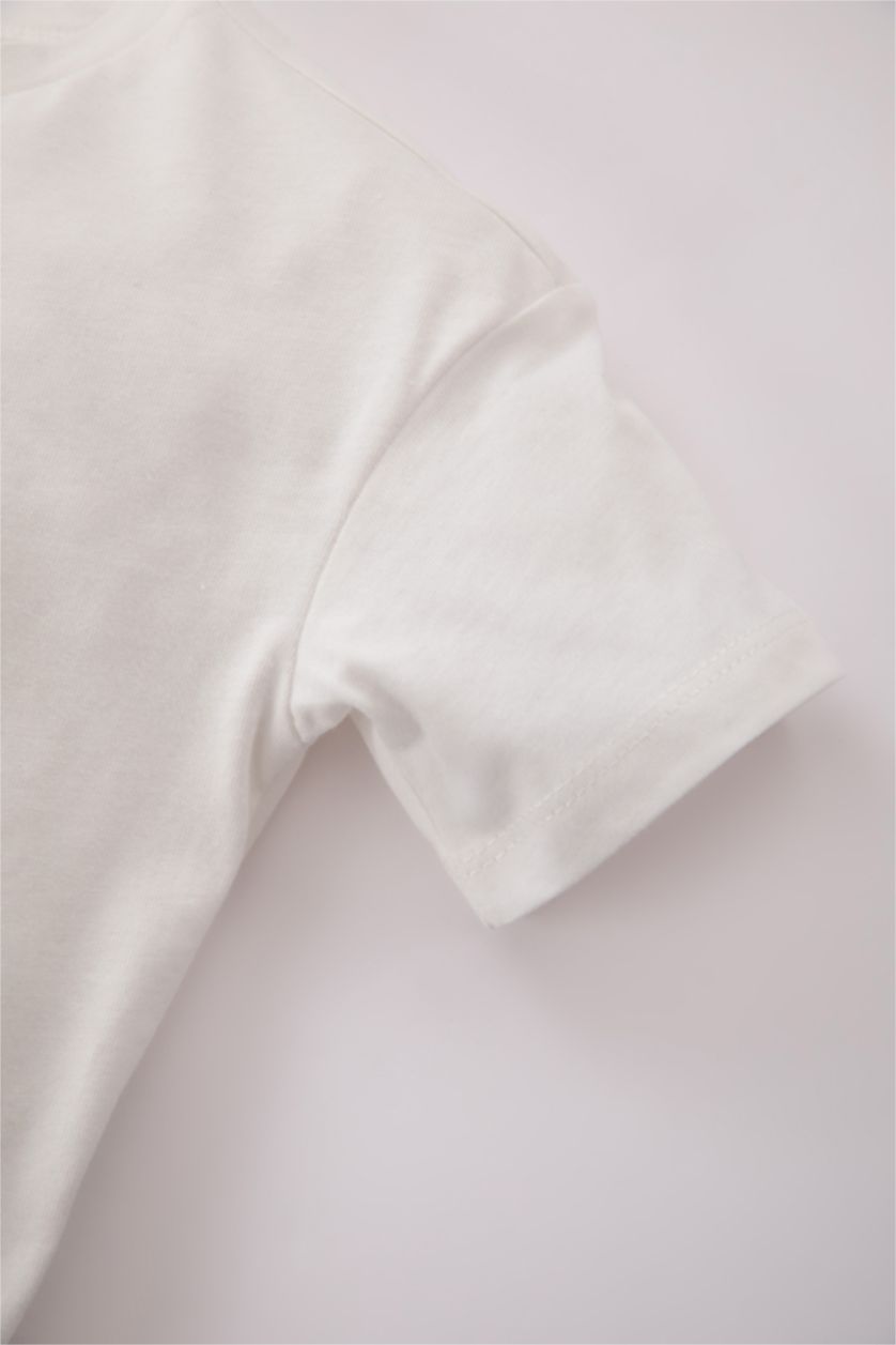 طفلة صغيرة مرجاني طقم بناتي فلورال تي شيرت وشورت - قطعتين