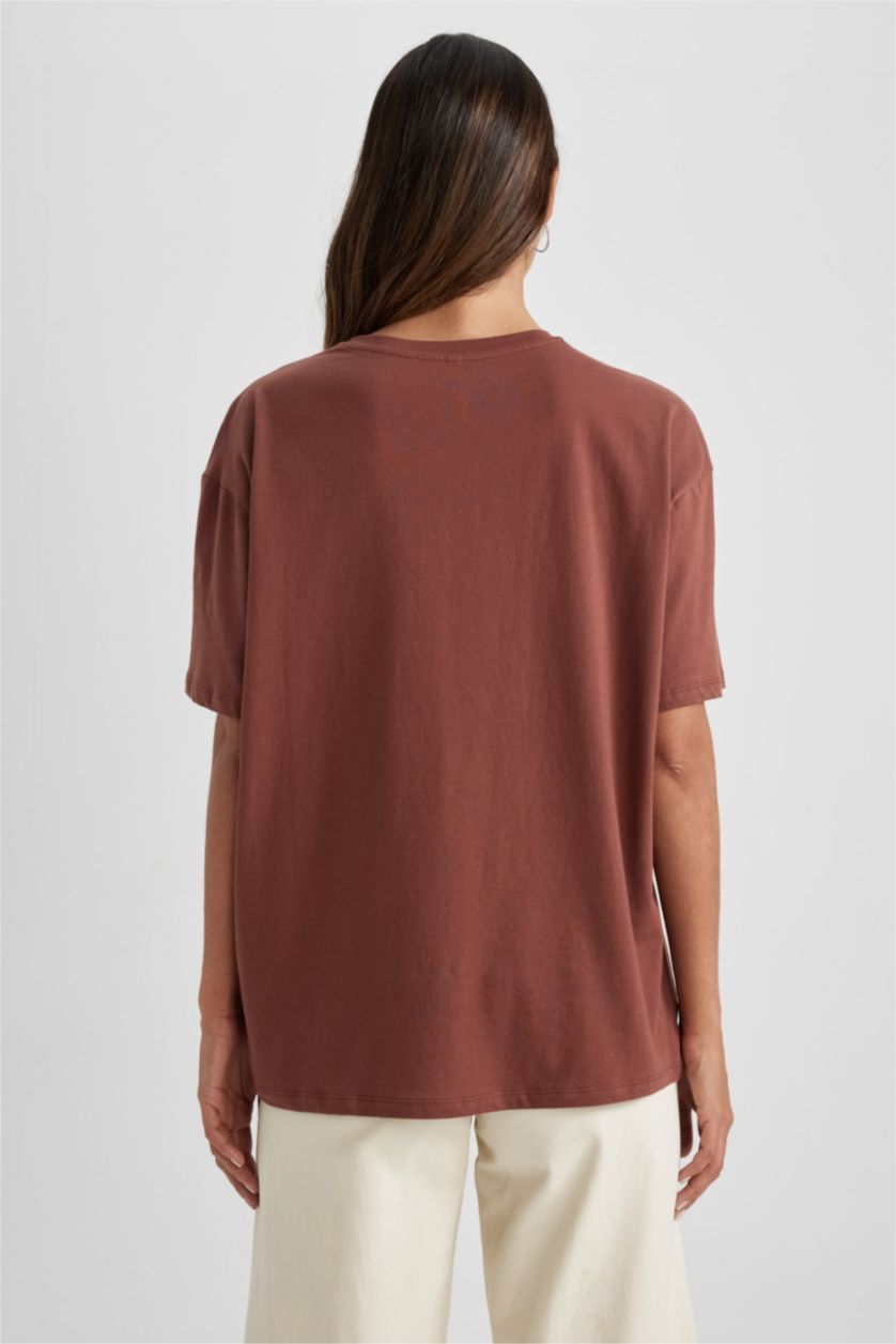 نساء بني Oversize Fit Short Sleeve T-Shirt