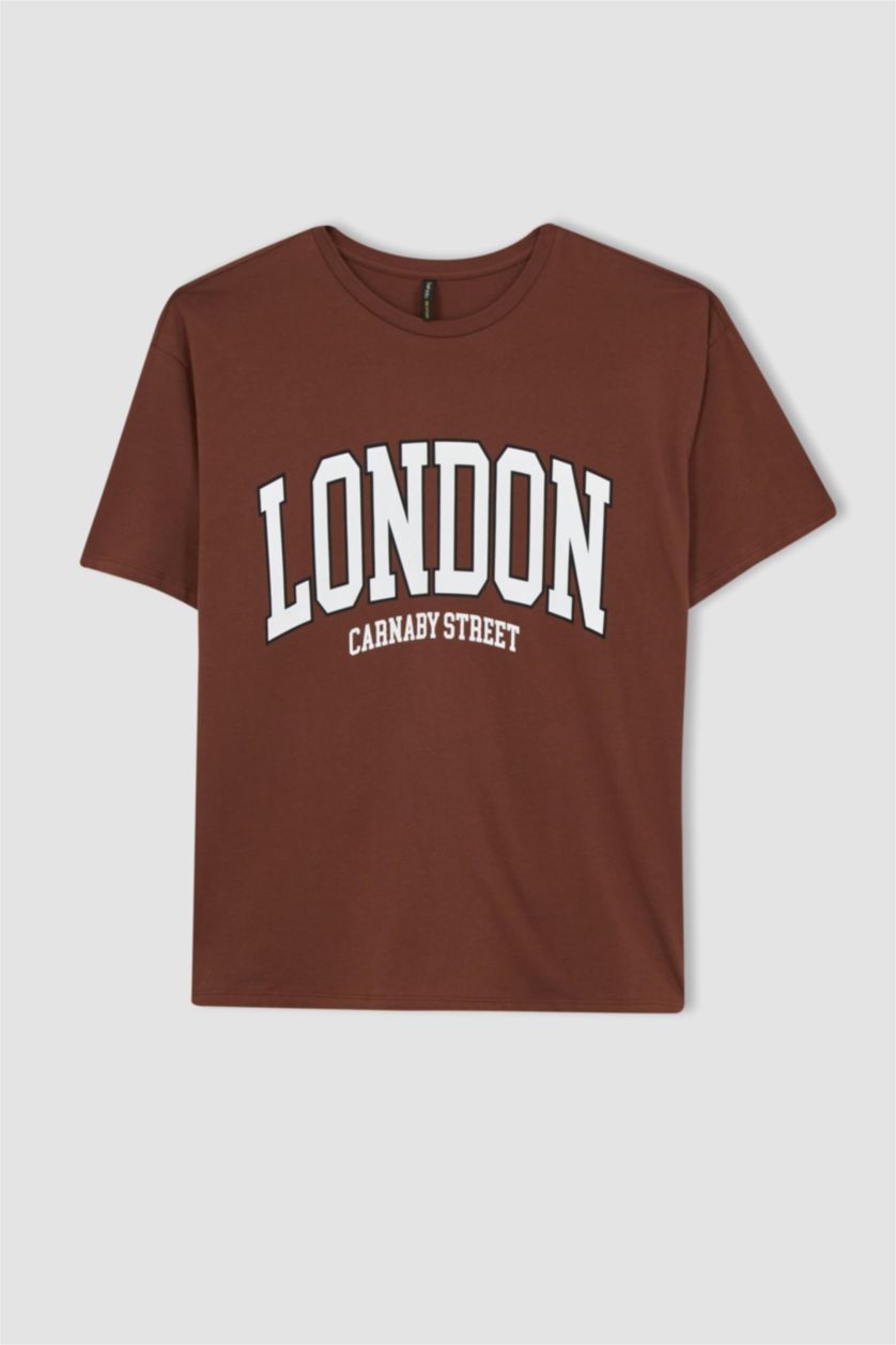 نساء بني Oversize Fit Short Sleeve T-Shirt