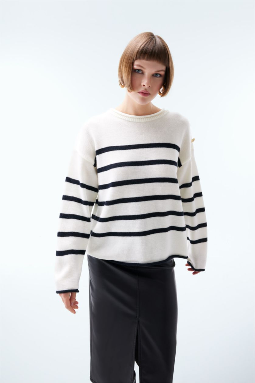 Женская Бежевый Relax Fit Pullover