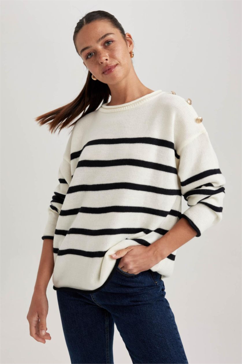 Женская Бежевый Relax Fit Pullover