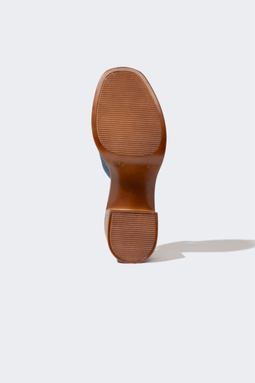 Kadın Lacivert Kadın Kalın Taban Terlik