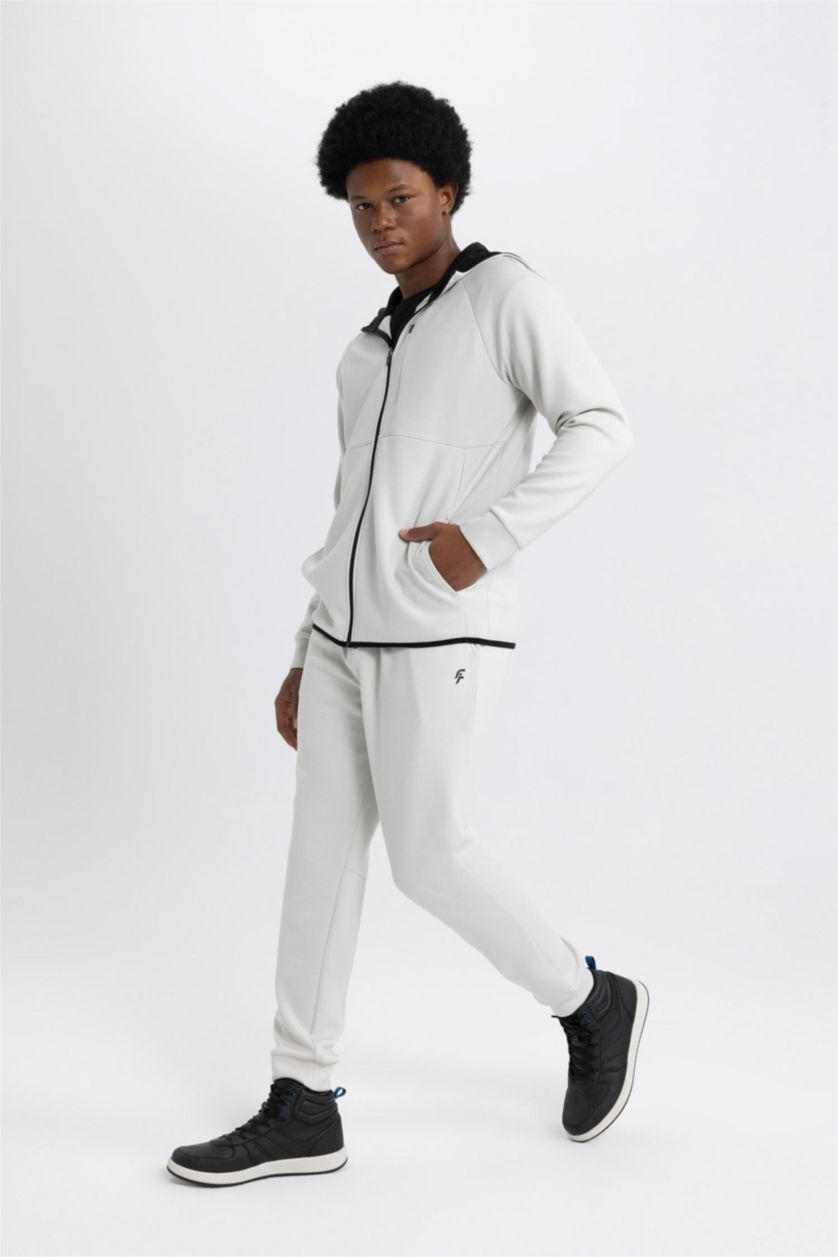 HOMME Beige Slim Fit Scuba Fabric Jogger