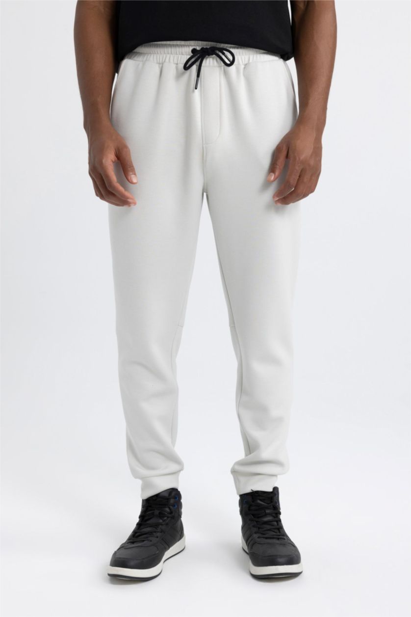 HOMME Beige Slim Fit Scuba Fabric Jogger