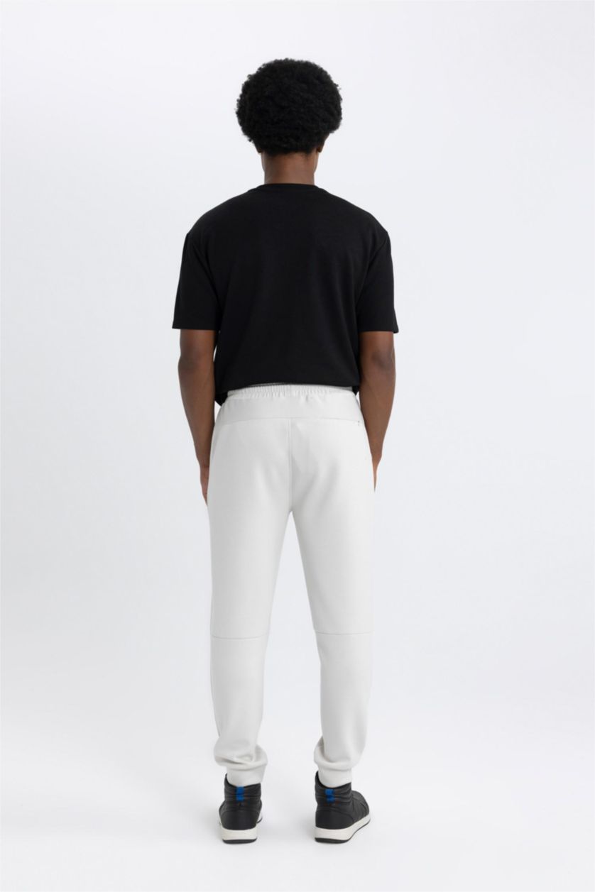 HOMME Beige Slim Fit Scuba Fabric Jogger