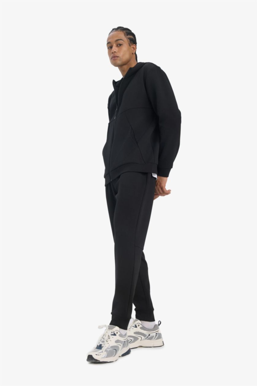 Erkek Siyah Slim Fit Nefes Alabilen Kumaş Jogger Eşofman Altı