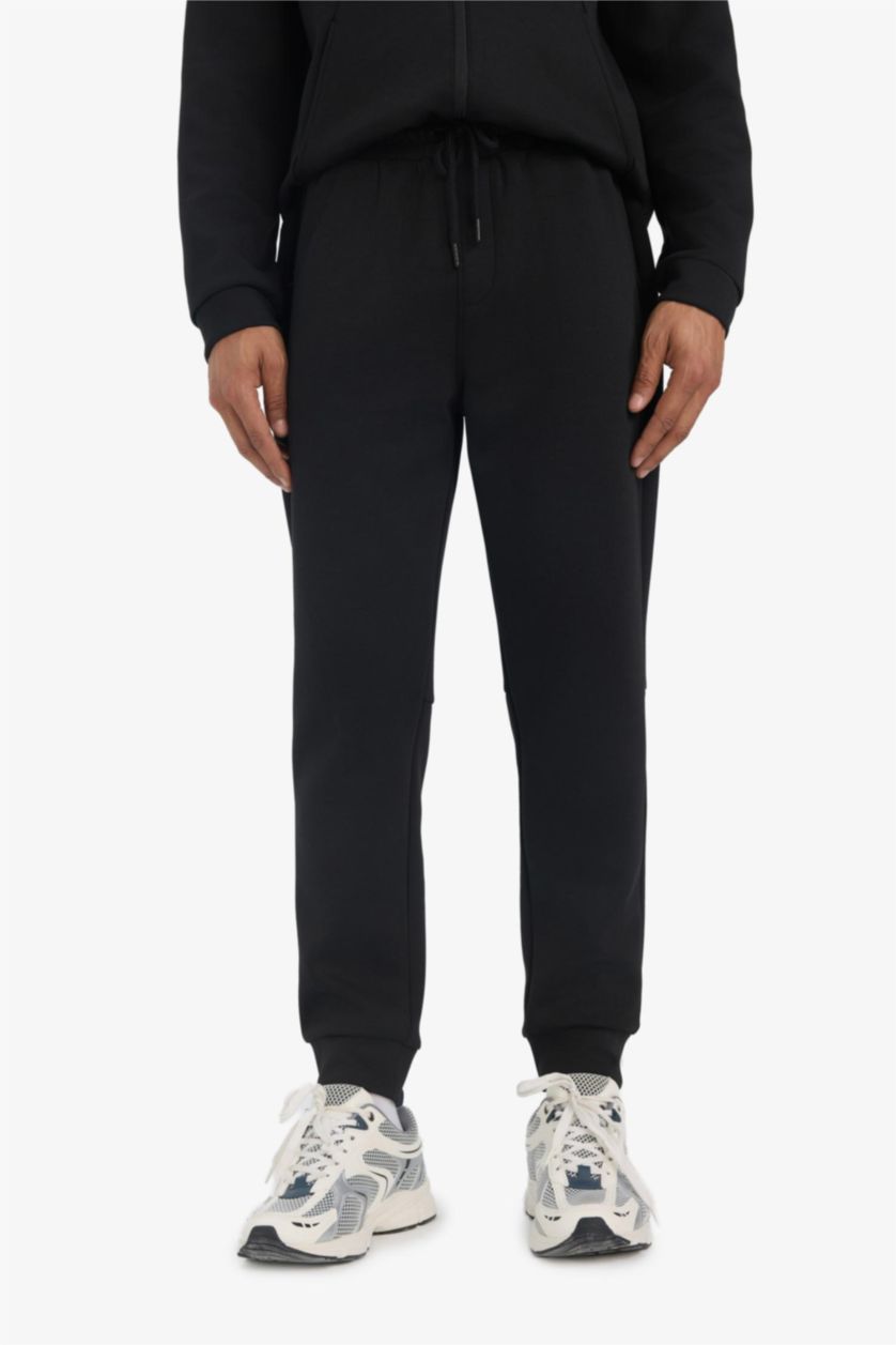 Erkek Siyah Slim Fit Nefes Alabilen Kumaş Jogger Eşofman Altı