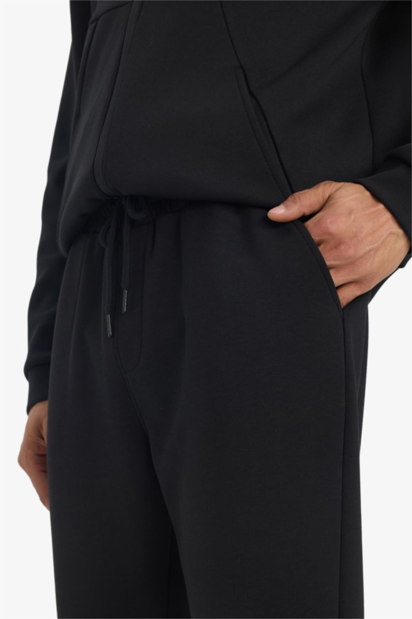 Erkek Siyah Slim Fit Nefes Alabilen Kumaş Jogger Eşofman Altı