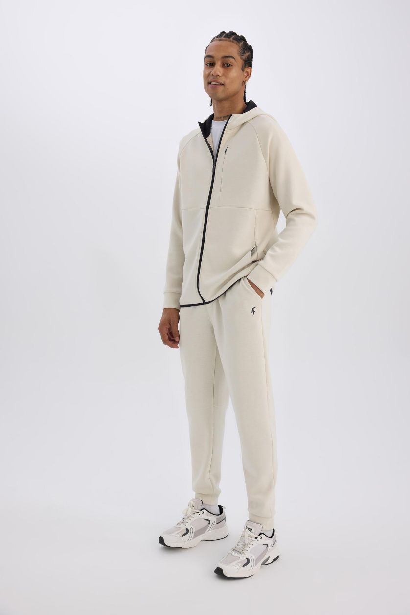 Erkek Taş Slim Fit Dar Kesim Standart Paça Skuba Dalgıç Kumaş Jogger Eşofman Altı