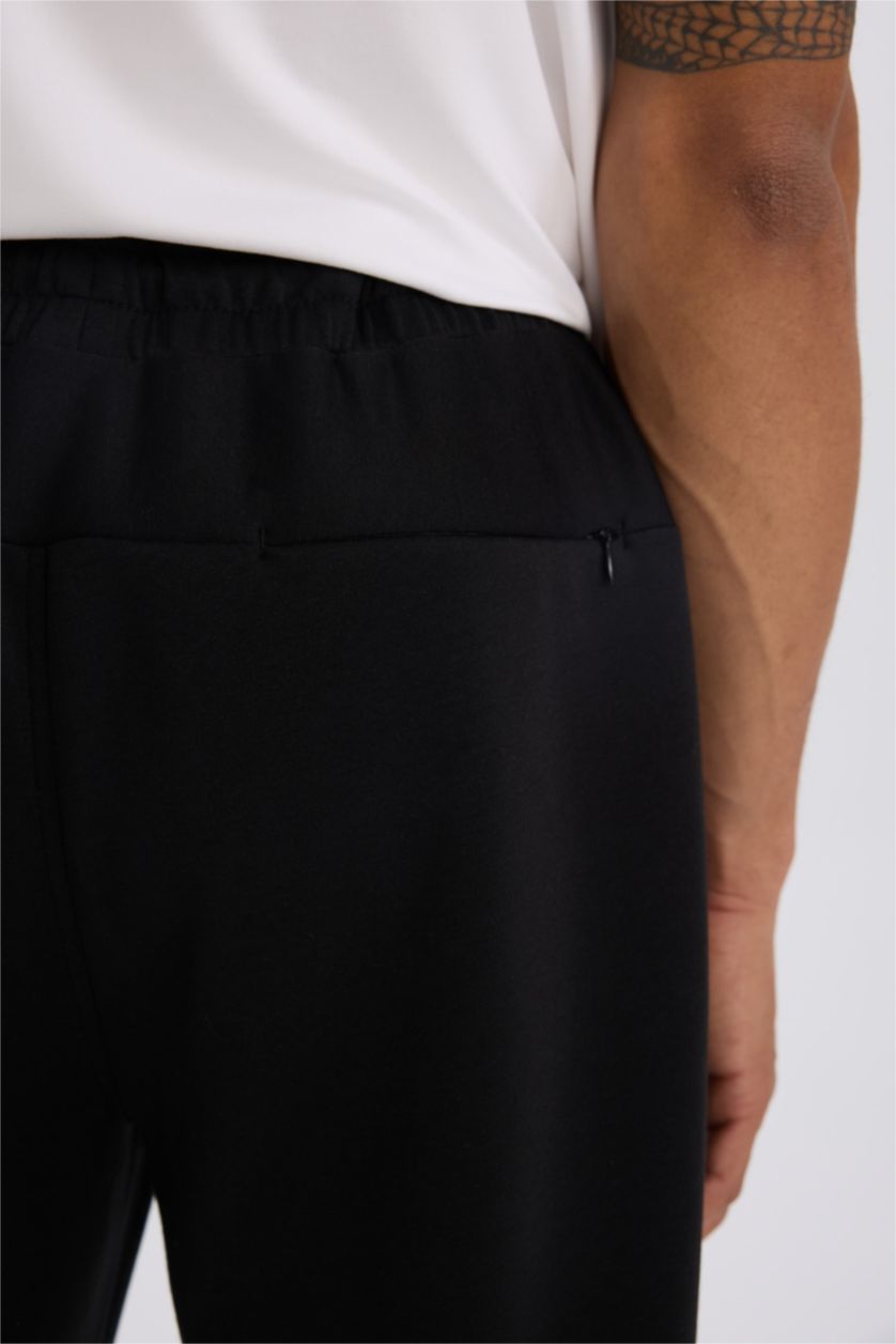 Men Black DeFactoFit Slim Fit Leg Scuba Diver Fabric Joggers