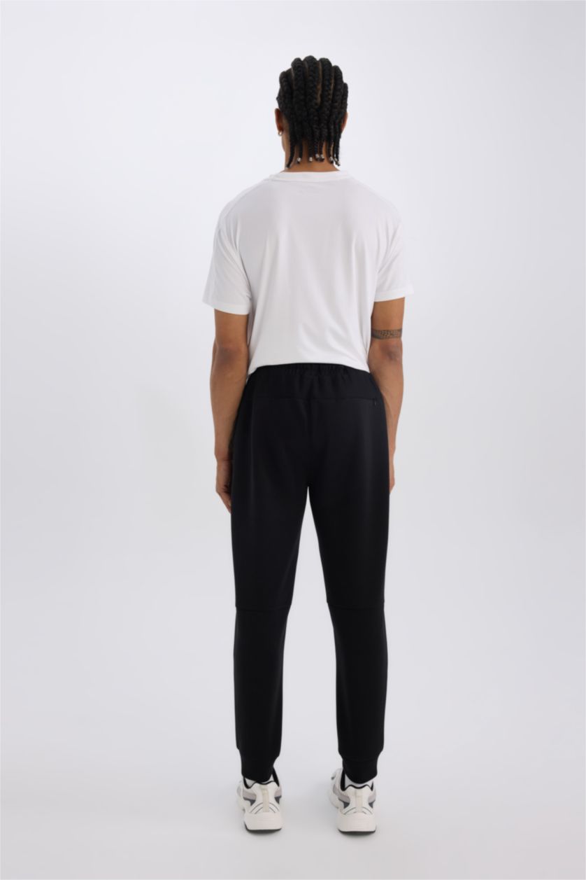 Men Black DeFactoFit Slim Fit Leg Scuba Diver Fabric Joggers