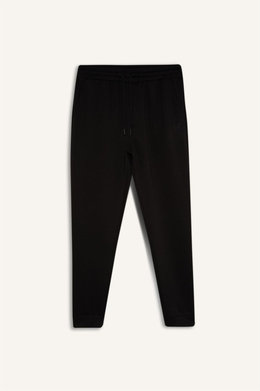 Men Black DeFactoFit Slim Fit Leg Scuba Diver Fabric Joggers