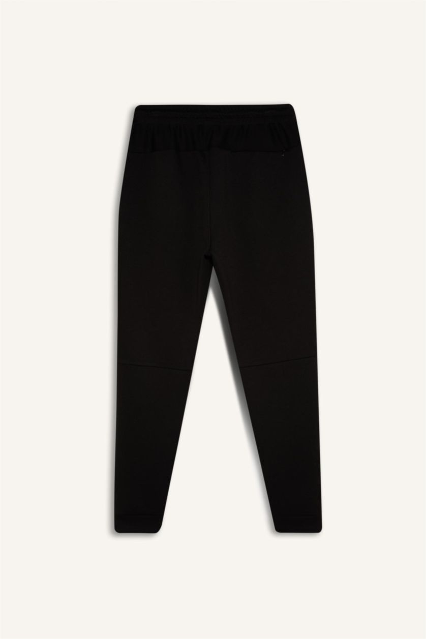 Men Black DeFactoFit Slim Fit Leg Scuba Diver Fabric Joggers