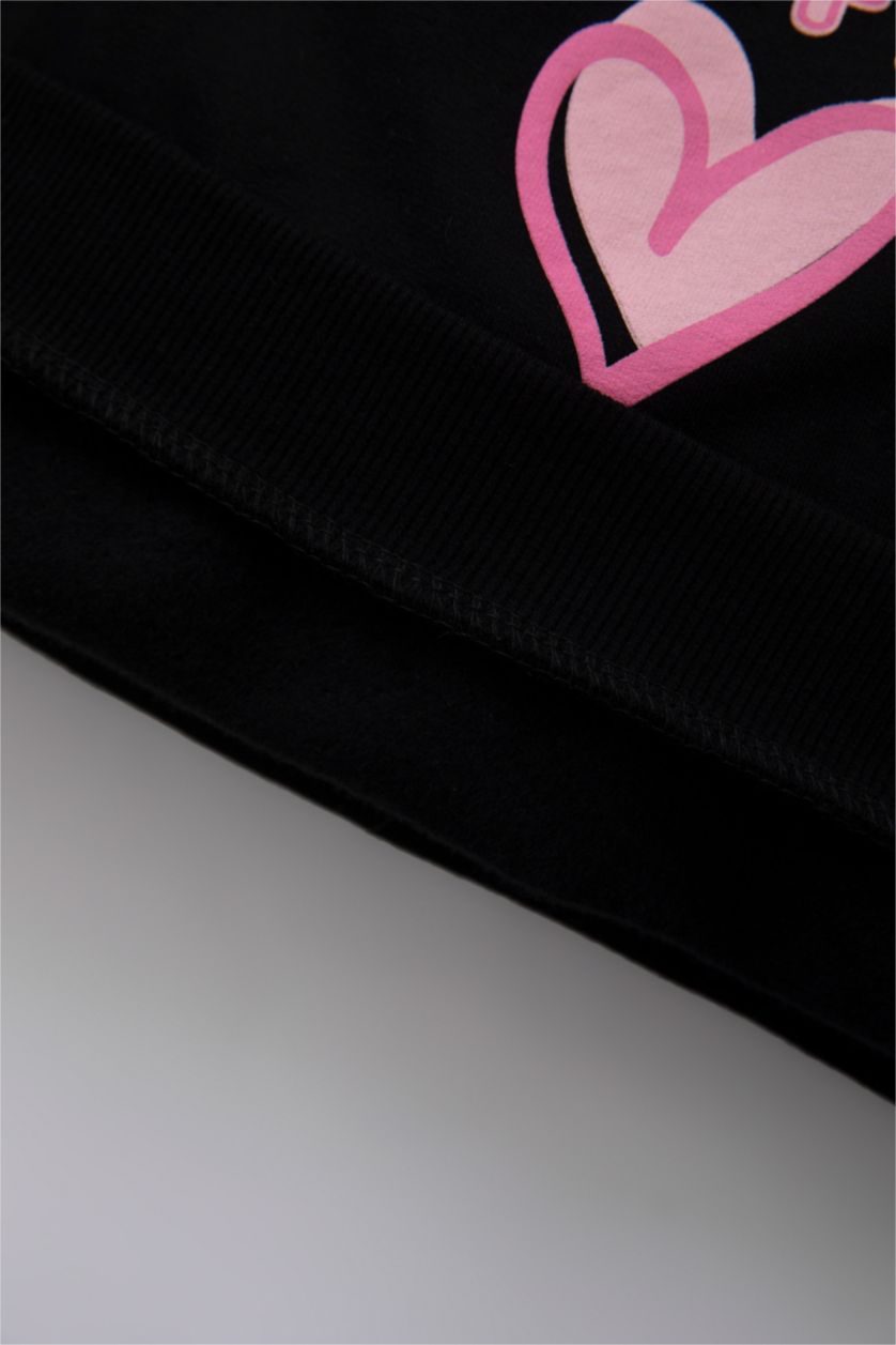 МАЛЫШКА Черный Свитшот оверсайз с принтом для малышей девочек