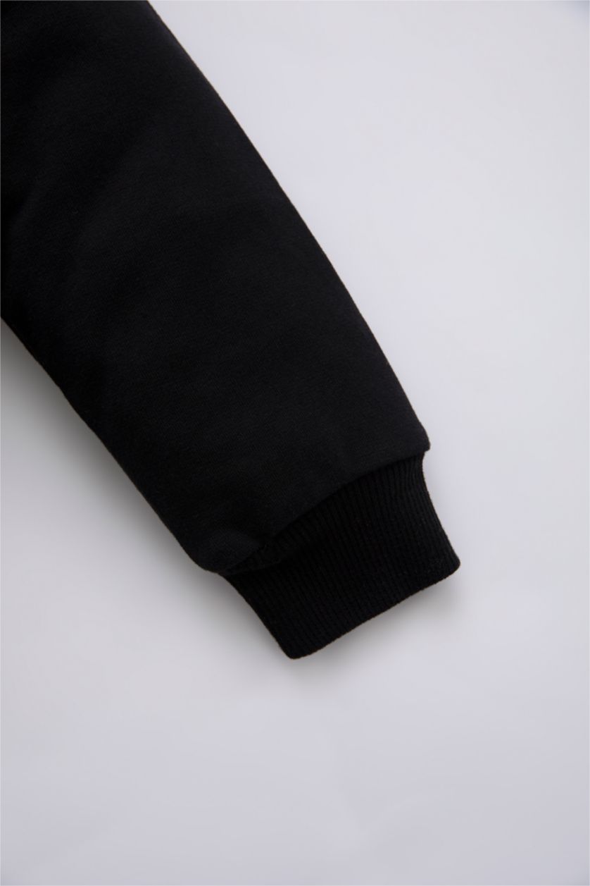 МАЛЫШКА Черный Свитшот оверсайз с принтом для малышей девочек