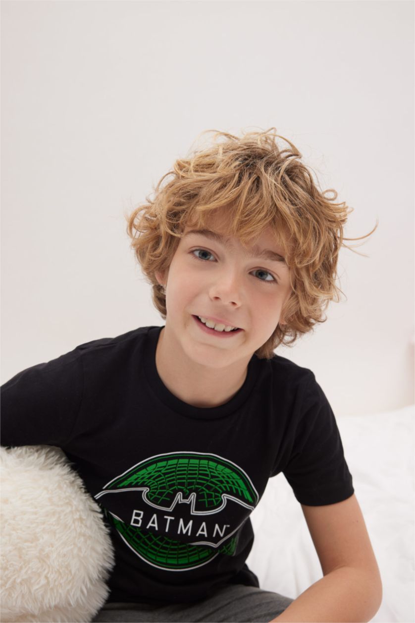 BOYS & TEENS Black Boys Regular Fit Batman Pajamas