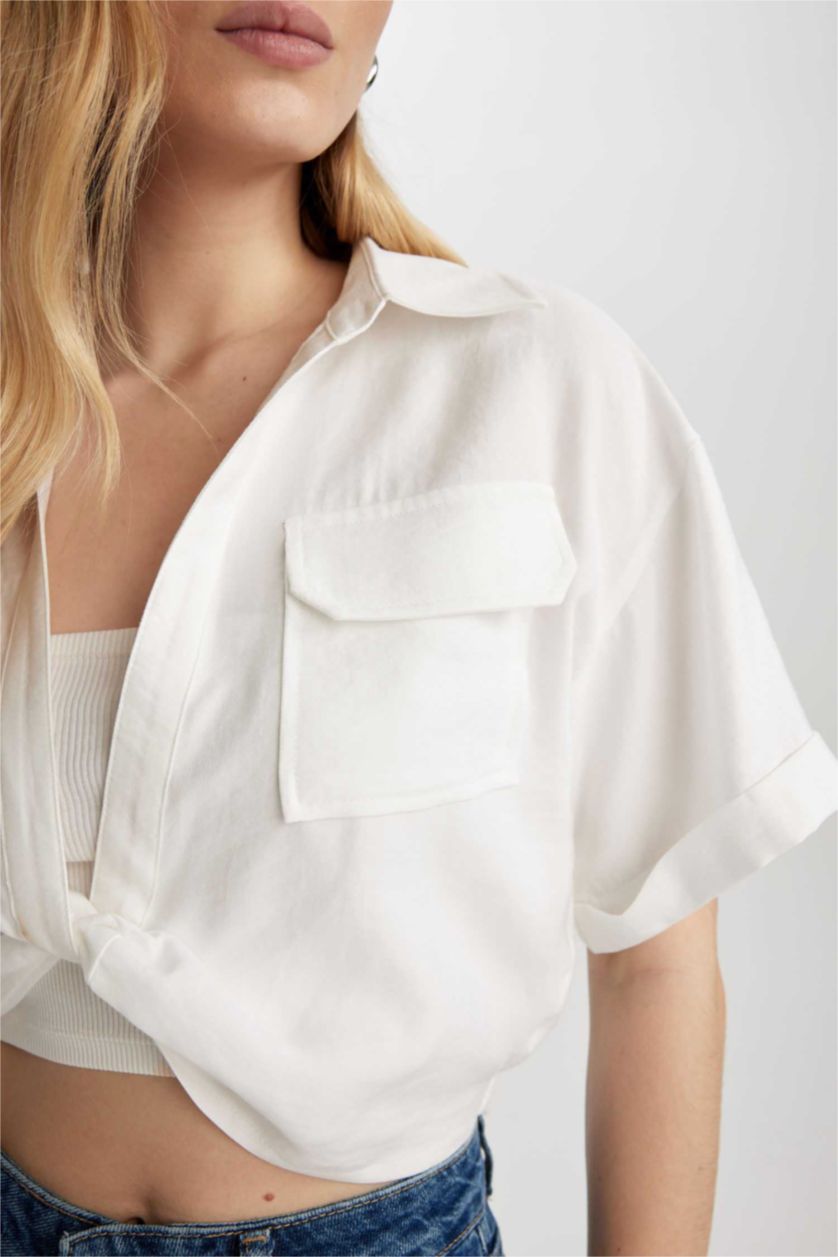 Женщины Белый Кроп топ с длинным рукавом