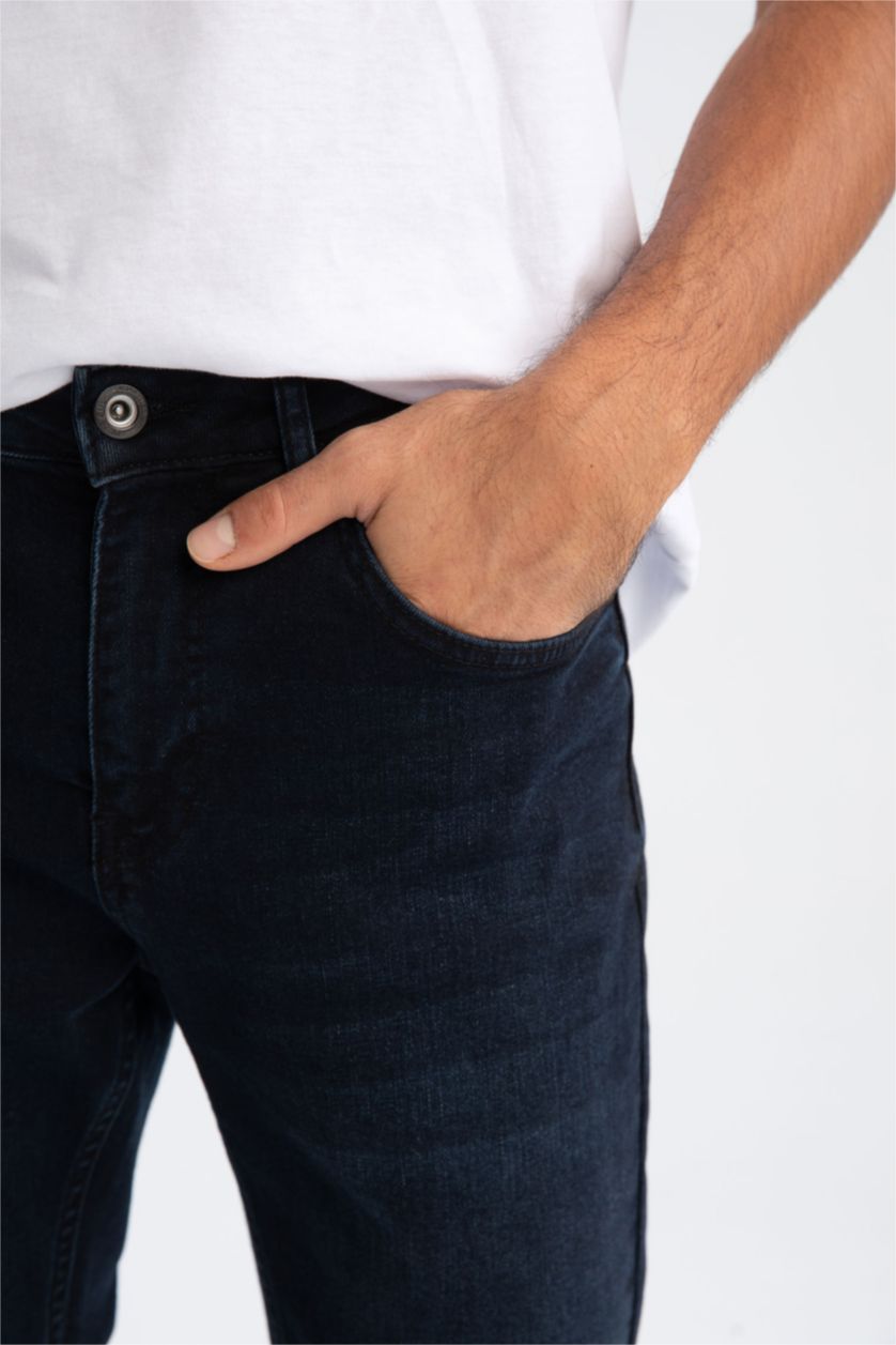 رجال أسود أزرق بنطلون جينز قصة عادي مريح