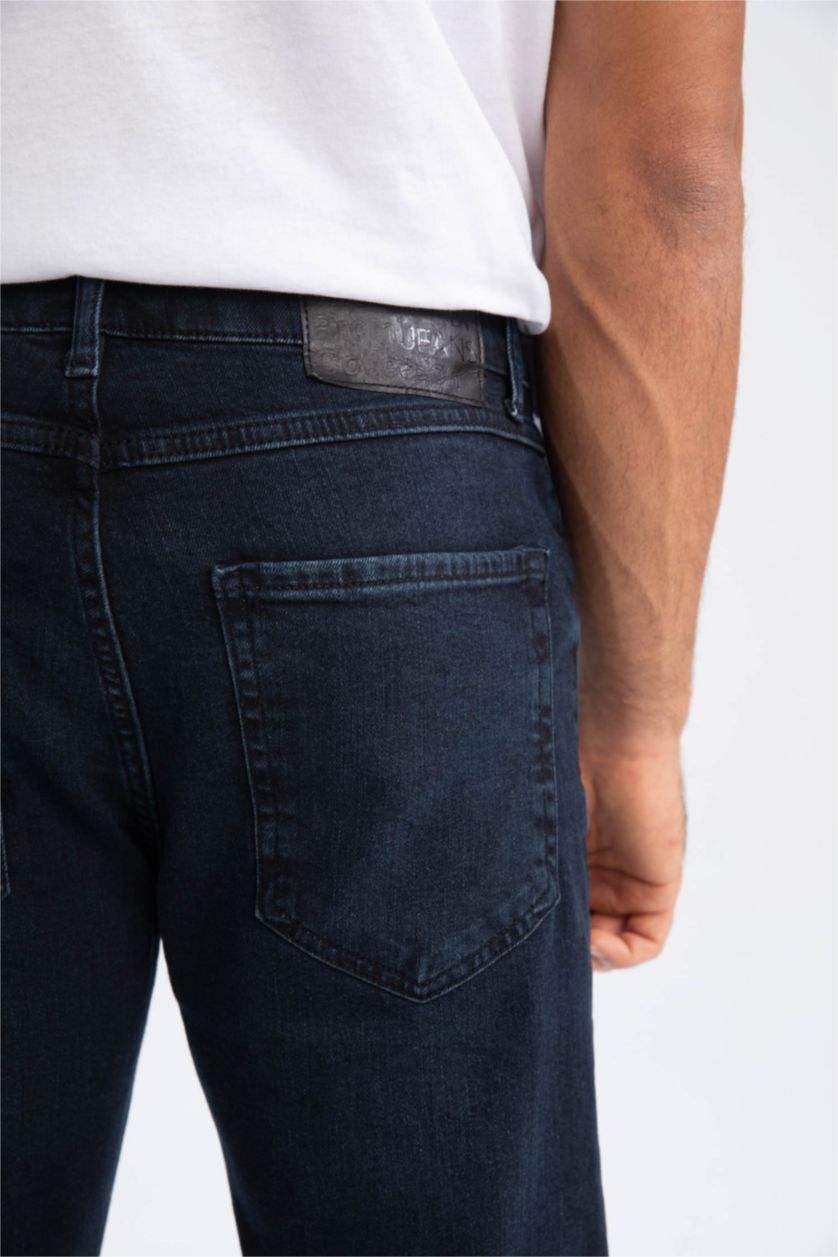 رجال أسود أزرق بنطلون جينز قصة عادي مريح