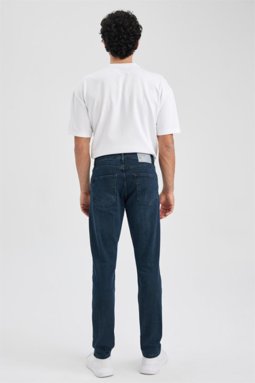 HOMME Vert Foncé Pantalon Jean Coupe Confort Régulière Ourlet régulier