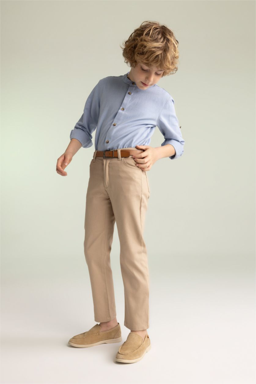 BOYS & TEENS Light Vison Boy Belted Gabardine 2 Piece Trousers