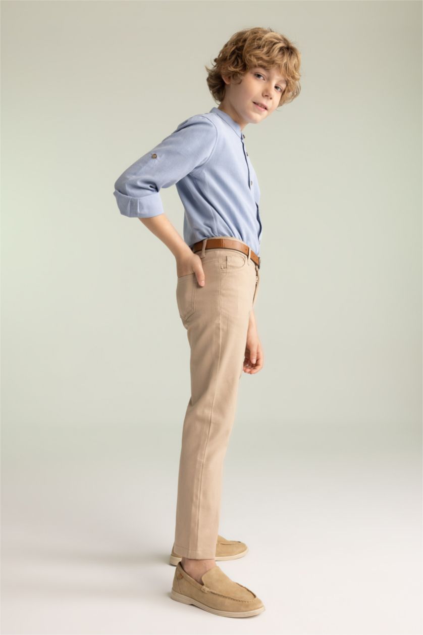 BOYS & TEENS Light Vison Boy Belted Gabardine 2 Piece Trousers