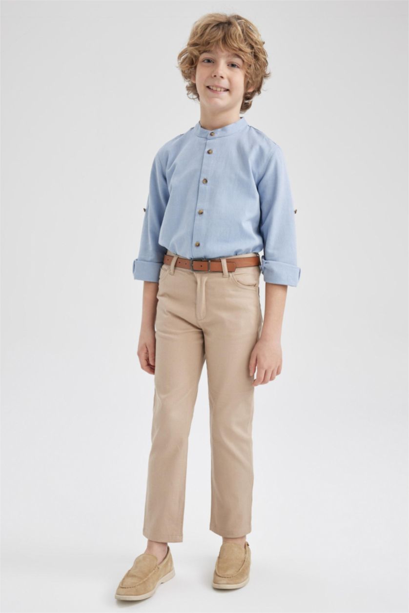 BOYS & TEENS Light Vison Boy Belted Gabardine 2 Piece Trousers